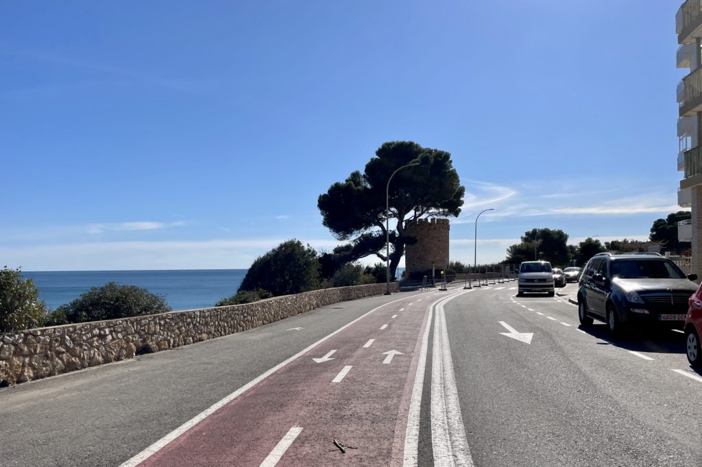 Der Radweg vom Passeig Maritim in Maimi Platja