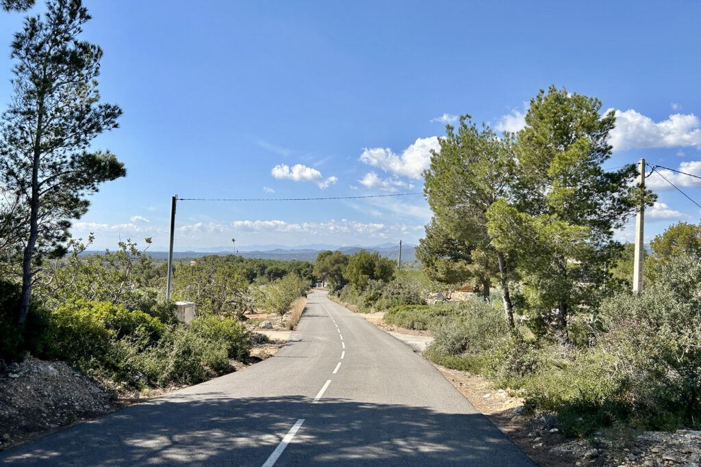 Landstraße zwischen El Perelló und Ampolla